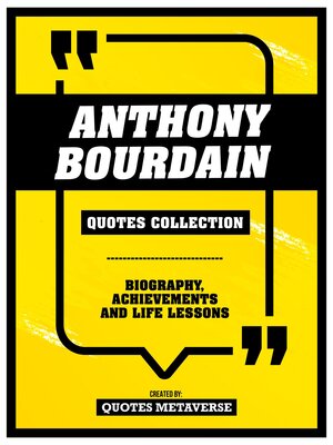 cover image of Anthony Bourdain--Quotes Collection